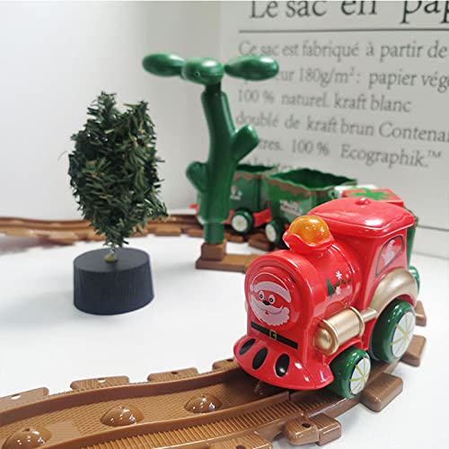 Delisouls Juguetes de tren eléctrico de Navidad, juguetes creativos de la pista de Papá Noel brillantes musicales educativos tempranos juguetes para padres e hijos gran regalo para niños