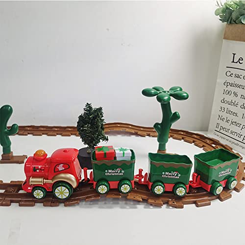 Delisouls Juguetes de tren eléctrico de Navidad, juguetes creativos de la pista de Papá Noel brillantes musicales educativos tempranos juguetes para padres e hijos gran regalo para niños