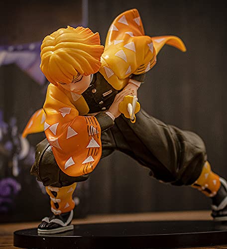 Démon Slayer Figura Agatsuma Zenitsu Tanjiro Versión Modelo de Muñeca Anime (Kimetsu No Yaiba) Colección Modelo Pop Figura para Oficina Decoración del Hogar 15 cm