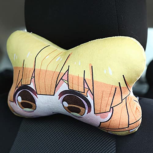 Demon Slayer Kimetsu No Yaiba para Agatsuma Zenitsu Almohada De Coche Anime Felpa Almohada De Dibujos Animados Sofá Sala De Estar Dormitorio Dormitorio DecoracióN 25cm