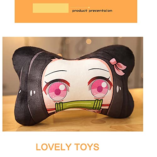 Demon Slayer Kimetsu No Yaiba para Kamado Nezuko Almohada De Coche Anime Felpa Almohada De Dibujos Animados Sofá Sala De Estar Dormitorio Dormitorio DecoracióN 25cm