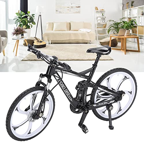 Denkerm Modelo de Bicicleta, Modelo de Bicicleta Giratorio Innovador de Aleación de Juguete, Manualidades Finas para Niños para Colección para Racing Club(Negro)