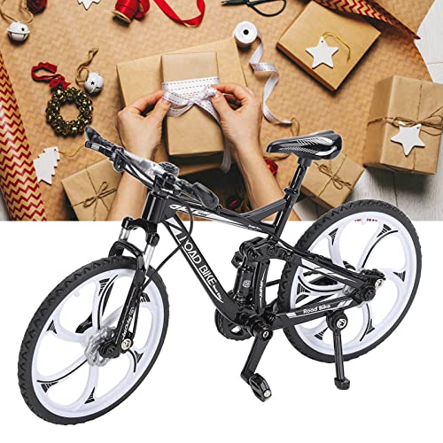 Denkerm Modelo de Bicicleta, Modelo de Bicicleta Giratorio Innovador de Aleación de Juguete, Manualidades Finas para Niños para Colección para Racing Club(Negro)