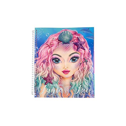 Depesche 10440 – Libro de Colorear TopModel Create Your Fantasy Face, Aprox. 24 x 21,8 x 1,8 cm, Multicolor