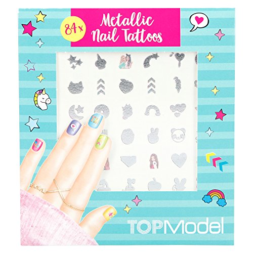 Depesche TOPModel 5297 - Tatuajes para uñas, pegatinas para uñas en diferentes diseños, 84 pegatinas