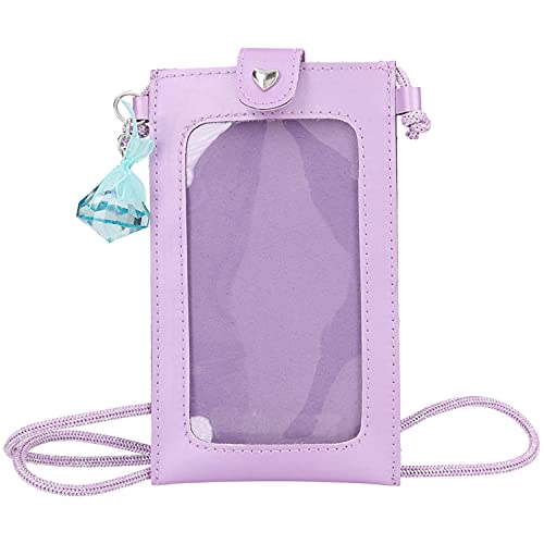 Depesche-TOPModel teléfono móvil en diseño glamuroso, Funda de Color Lila para Smartphone, con Ventana, Aprox. 17 x 9 x 1,5 cm, Morado (11591)