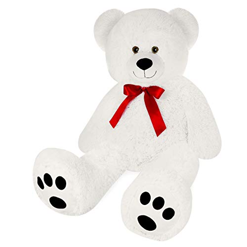 Deuba Oso de Peluche Gigante Blanco XL 100 cm Osito Suave y cariñoso para niños y Adultos - Colores realistas