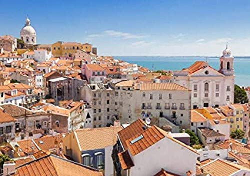 DFGJ Rompecabezas Vista panorámica sobre los tejados de la Alfama, Lisboa, Portugal 2000 Piezas (105 * 75cm)