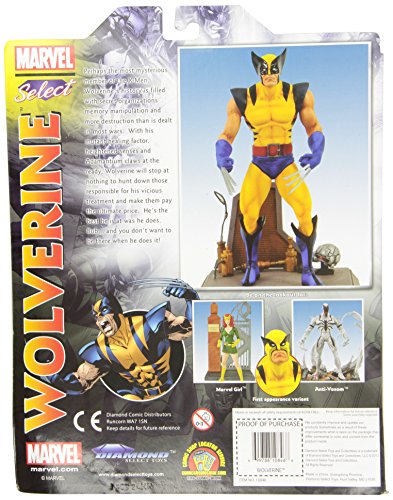 Diamond- Wolverine Lobezno Traje Amarillo Figura 18 cm con Base Marvel Select, Color (DIADIA83698)