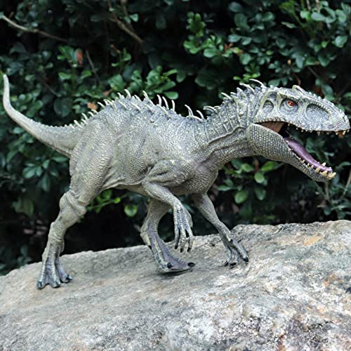 Dibiao Dinosaurio Juguete Indominus Rex Simulación Realista Dinosaurio con Mocable Boca Educativa Prehistórica Modelo Animal Juguete Gris