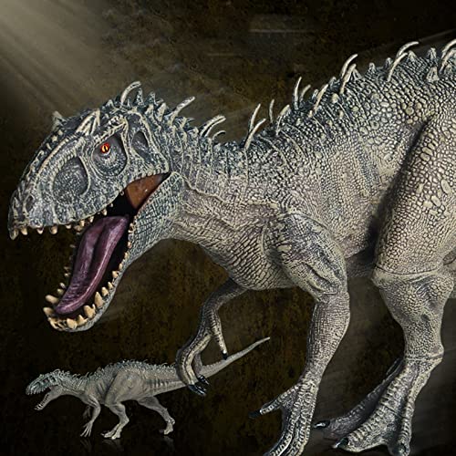 Dibiao Dinosaurio Juguete Indominus Rex Simulación Realista Dinosaurio con Mocable Boca Educativa Prehistórica Modelo Animal Juguete Gris