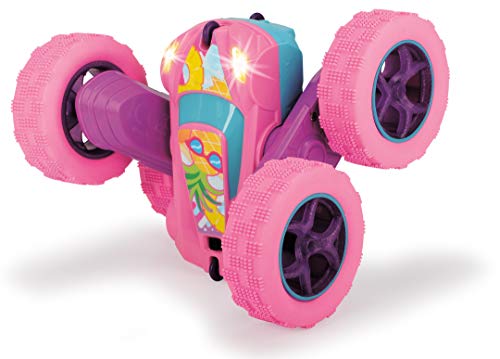 Dickie Toys Pink Drivez RC Candy Flippy - Coche de Juguete teledirigido con Mando a Distancia, hasta 8 km/h, para niños y niñas, Iluminado, a Partir de 6 años, 28 cm, Color Rosa y Turquesa