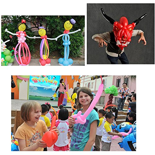 Diealles Globo Largo del Látex, 200pcs Globos de Fiesta de Colores Diversos con Bomba para Bodas, Cumpleaños, Fiestas y Aniversarios y Otras Celebraciones