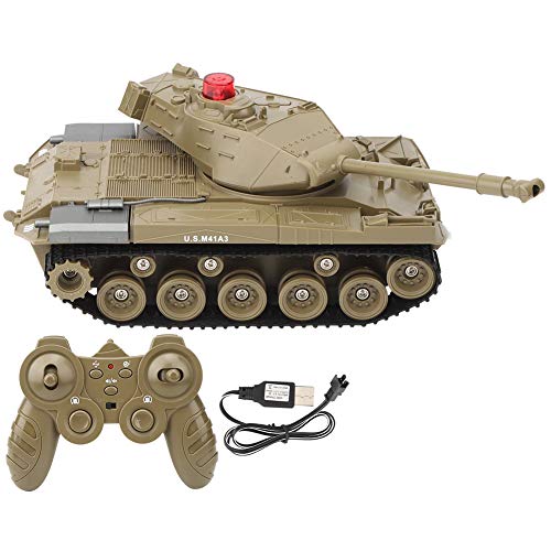 Dilwe 1/30 Tanque RC, 2.4Ghz Modelo de Tanque de Vehículo de Control Remoto Toy Fort 270 Grados Gira Apto para Niños Kid Toy Gift(Verde)