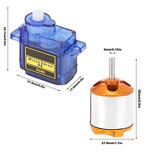 Dilwe Juego de ala Fija para helicóptero RC, Motor 2217 KV1100 + hélice 1060 + servo 9G + 40A XT60 ESC Kit 4 en 1 RC Accesorios de ala Fija para helicóptero de Control Remoto