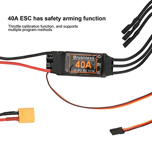 Dilwe Juego de ala Fija para helicóptero RC, Motor 2217 KV1100 + hélice 1060 + servo 9G + 40A XT60 ESC Kit 4 en 1 RC Accesorios de ala Fija para helicóptero de Control Remoto