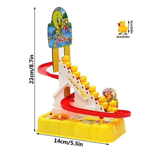 Dimweca Electric Little Duck Track Slide Toys - Juguete eléctrico para escalar escaleras para niños pequeños, niños y niñas