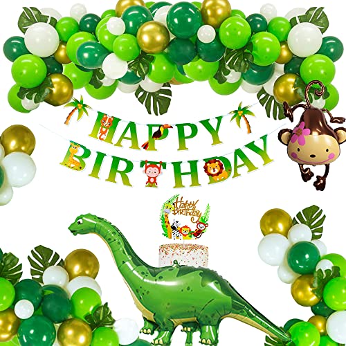 Dinosaur Decoracion Cumpleaños Niño, Globos de Dinosaurios Selva Fiesta de Cumpleaños Decoracion Cumpleaños Globos para Infantil Dinosaur Fiesta de Cumpleaños Decoracion