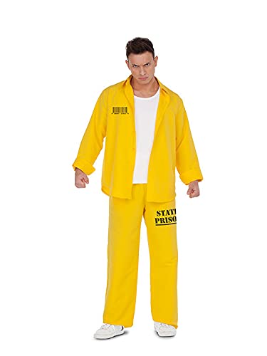 DISBACANAL Disfraz de preso Amarillo para Hombre - M-L