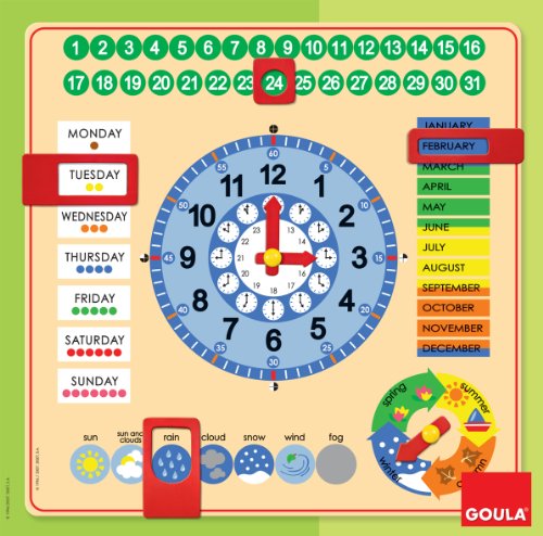 Diset Goula - Reloj y Calendario en inglés, Material Educativo 51307