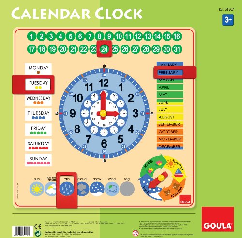 Diset Goula - Reloj y Calendario en inglés, Material Educativo 51307