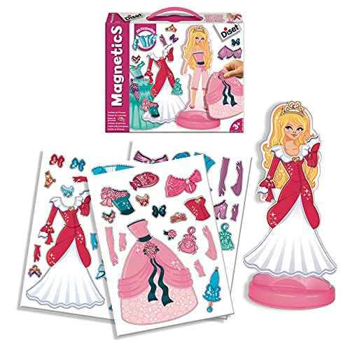 Diset - Magnetics vestidos princesa - Juego educativo con piezas magneticas para niños a partir de 3 años