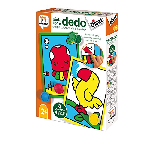 Diset- Pinta con el Dedo Juego Educativo para Niños, Multicolor, 4 Unidad (Paquete de 1) (68953)