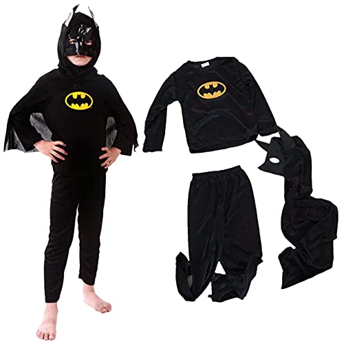 Disfraces Batman Niño Negro,Superhéroe Batman Disfraces Homecoming Halloween Navidad Traje Batman Niño Cosplay Suit, Máscara y Disfraz Independientes