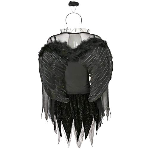 Disfraces de Mujer de Halloween Black Bat Fallen Angel Devil Vampire Witch Dress Accesorios de Cosplay para Adultos