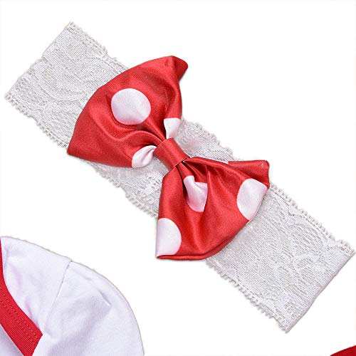 Disfraz de bebé para niña con diadema y calentadores de piernas, para Papá Noel, con volantes y falda tutú recién nacido, princesa, Navidad, disfraz de fiesta, 3pcs White+red Candy, 18 meses