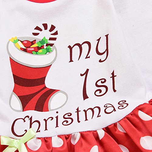 Disfraz de bebé para niña con diadema y calentadores de piernas, para Papá Noel, con volantes y falda tutú recién nacido, princesa, Navidad, disfraz de fiesta, 3pcs White+red Candy, 18 meses