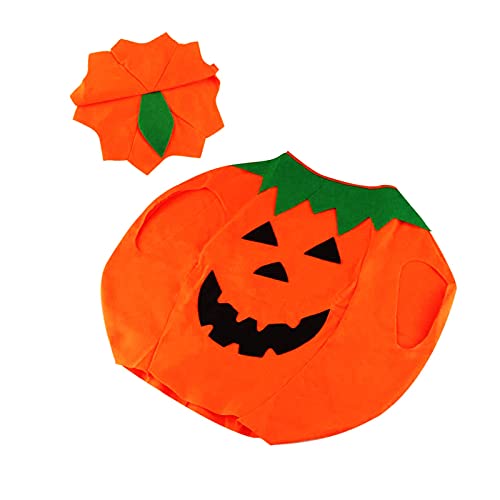 Disfraz De Calabaza De Halloween De 3 Piezas Disfraz De Calabaza De Fiesta Infantil Disfraz De Calabaza con Sombrero Disfraz De Calabaza Infantil para Carnaval, Juegos De rol, Fiestas TemáTicas