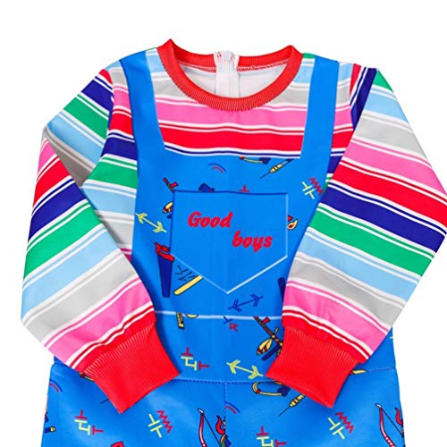 Disfraz de cosplay de Chucky para niños, diseño de arco iris