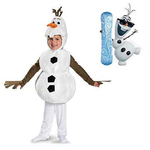 Disfraz de Cosplay de Halloween de Olaf adorable de felpa de lujo para niños pequeños, película de dibujos animados favorita, muñeco de nieve, vestido de fiesta