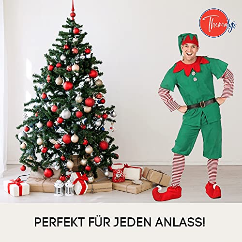 Disfraz de Duende de Navidad para Hombres, Mujeres y niños Navidad, Carnaval y Cosplay (160cm, Mujeres)