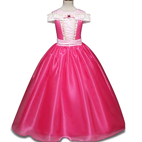 Disfraz de princesa Aurora para niñas de 3 a 10 años, color rosa fuerte