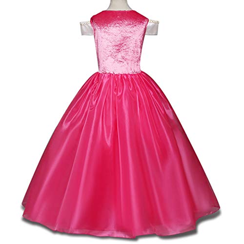 Disfraz de princesa Aurora para niñas de 3 a 10 años, color rosa fuerte