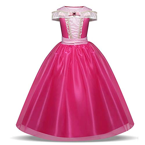 Disfraz de princesa Aurora para niñas de 3 a 10 años, color rosa fuerte