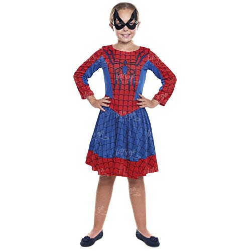 Disfraz Heroína Arácnida Spider Niña Disfraz Superhéroe Niña (Talla 3-4 años) (+ Tallas)