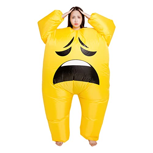 Disfraz inflable creativo para adultos divertido paquete de emoticonos gordos disfrazarse Cosplay fiesta navideña festival espectáculo ropa inflable C