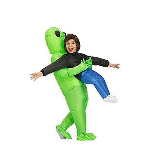 Disfraz inflable Unicornio Niños Adultos ET Verde Alien Llevar Trajes Humanos Inflables Divertidos Blows Up Traje Cosplay-Disfraz de Navidad Halloween Traje de Carnaval Traje (Niños)