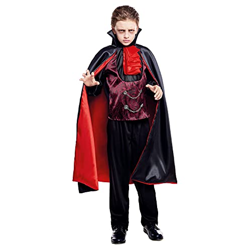 Disfraz Vampiro Niño Vlad [5-6 años]【Tallas Infantiles 3 a 12 años】【Traje con Completo con Capa Vampiro】 Disfraces Halloween Niños