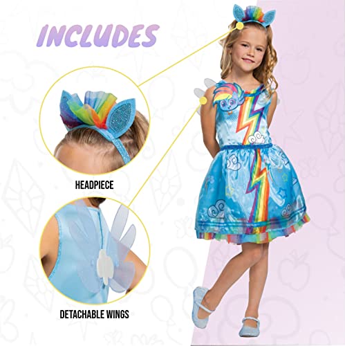 Disguise Disfraz My Little Pony Niña Rainbow Dash, Disfraz Unicornio Niña Disponible en Talla S