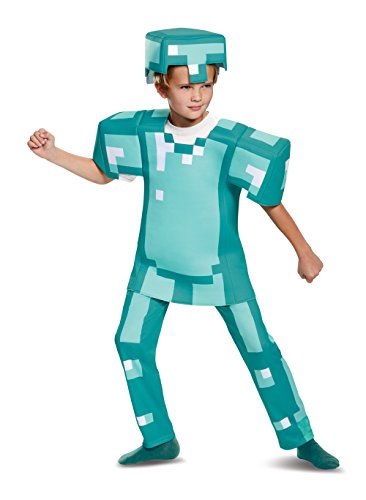 Disguise Minecraft Disfraz Minecraft Niño Armadura de Diamante Deluxe, Disfraz Carnaval Niño Disponible En Talla L