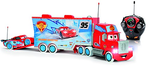 Disney Cars - Camión RC Ice Racing Mack, teledirigido, Color Rojo y Azul (Mattel 3089593)