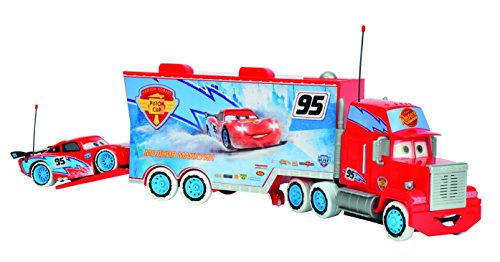 Disney Cars - Camión RC Ice Racing Mack, teledirigido, Color Rojo y Azul (Mattel 3089593)