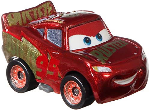 Disney Cars GYD33 Mini Racers - Juego de 3 minicarreras (metal, con Rusteze, Rayo McQueen, Cruz Ramírez y Kurt