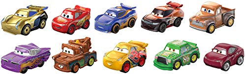 Disney Cars Pack 10 coches mini de juguete de carreras, para niños +3 años (Mattel GKG23)