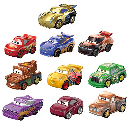 Disney Cars Pack 10 coches mini de juguete de carreras, para niños +3 años (Mattel GKG23)