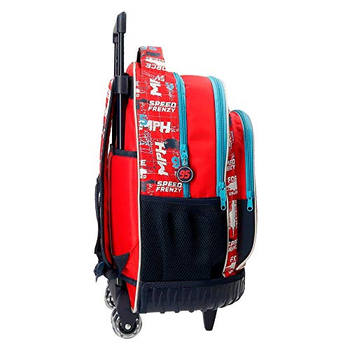 Disney Cars Speed Trails Mochila con Ruedas, Rojo